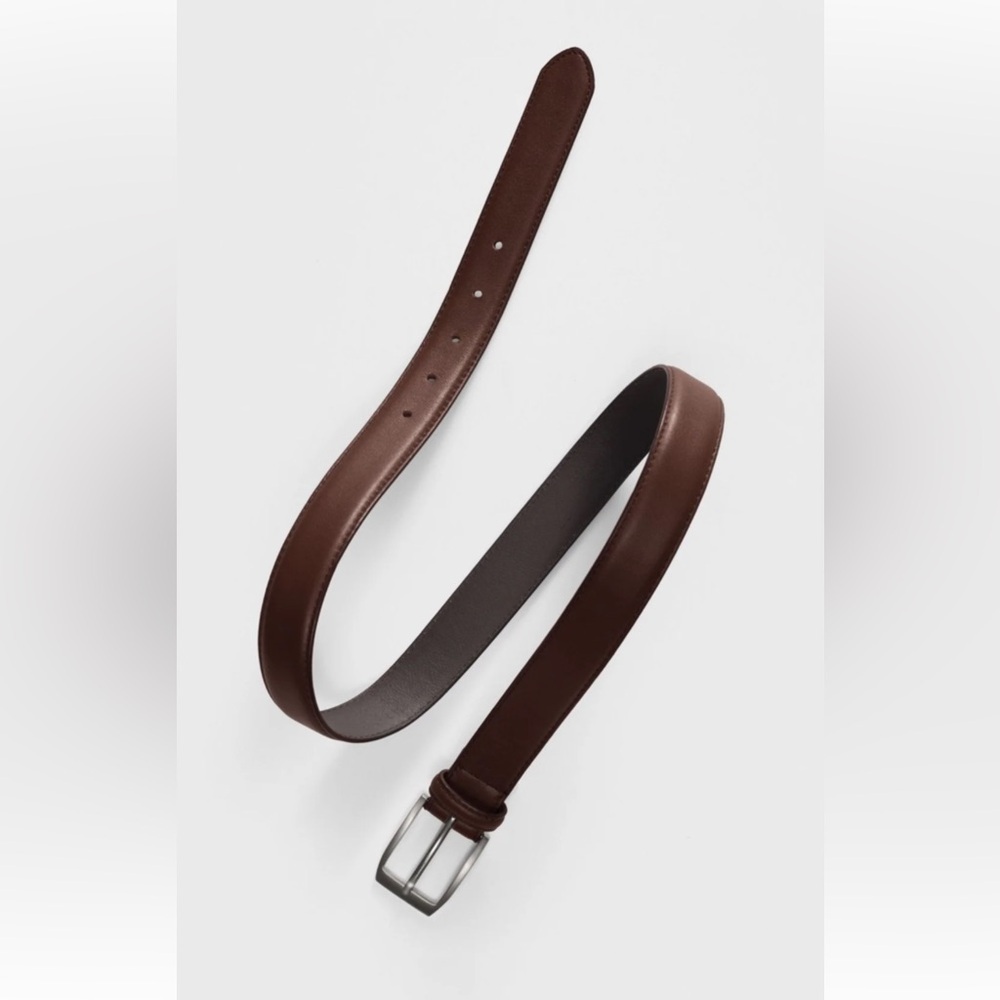 The Black Tux classic leather Brown Belt silver tone buckle Men’s size 30